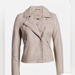 BLANKNYC Denim Life Changer Moto Jacket - Fawn w/ Brushed Silver